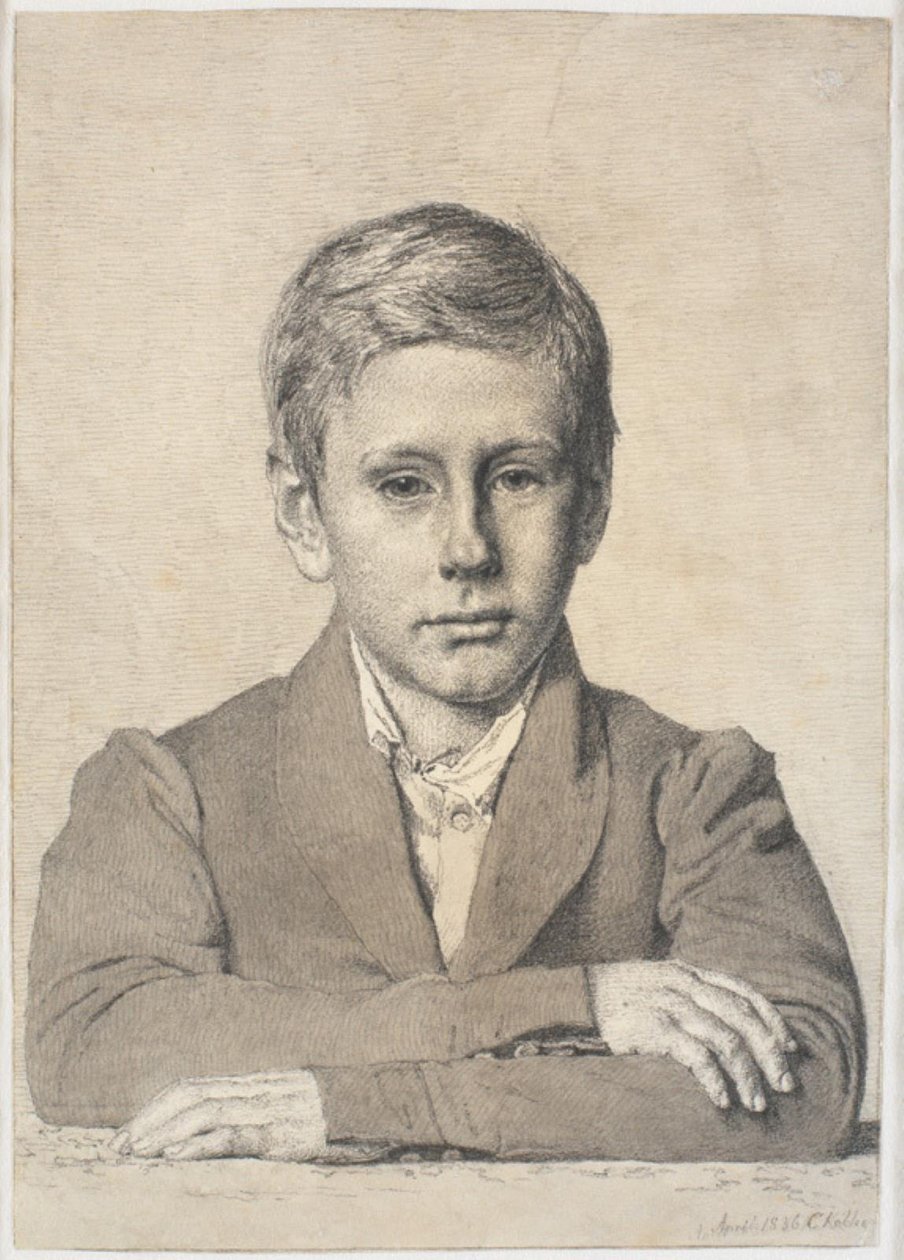 Portret van boswachter Henrik Clausen (1825-1904) als kind door Christen Købke