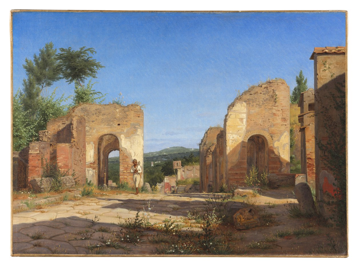 Poort in de Via Sepulcralis in Pompeï door Christen Købke