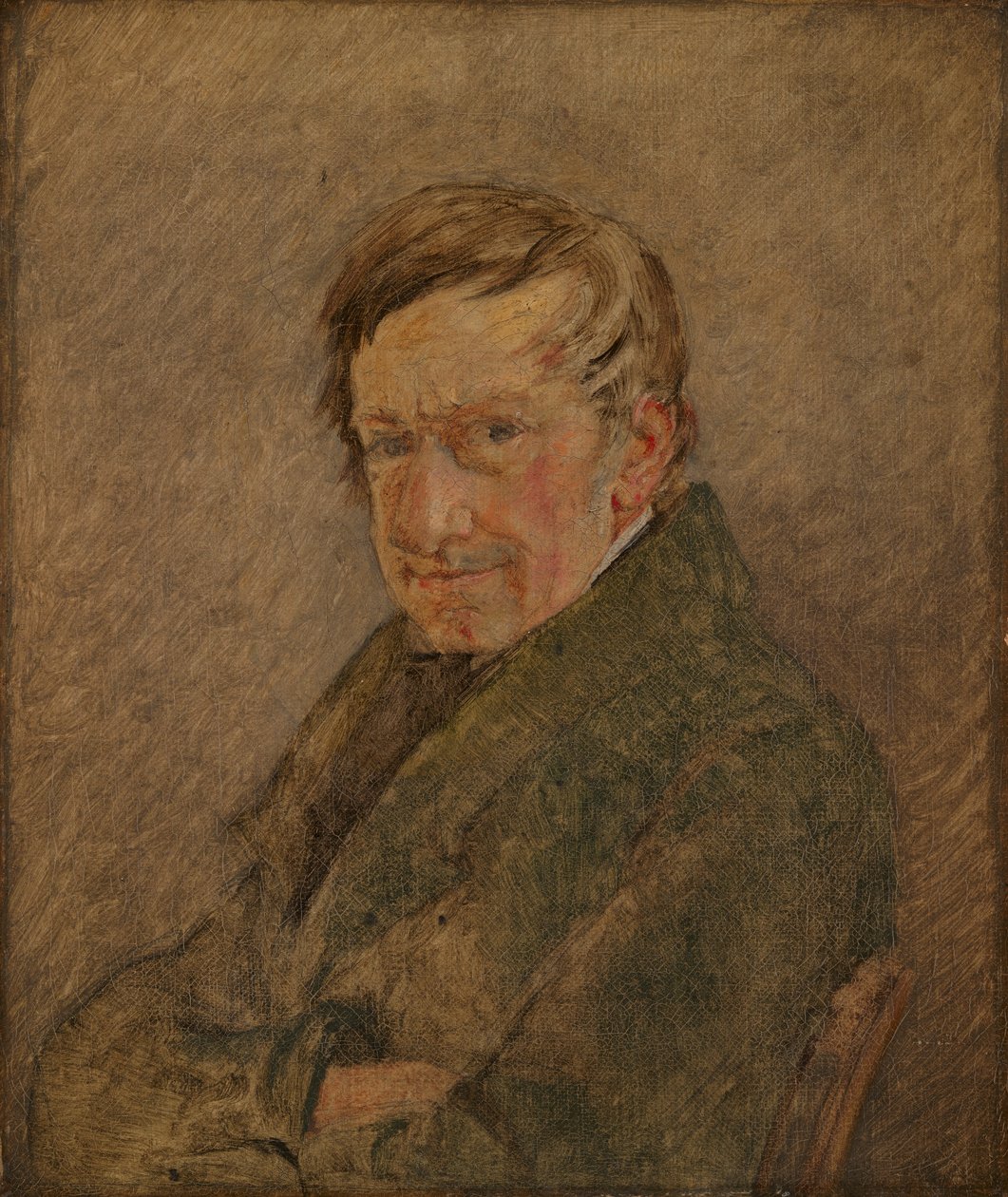 Portret van de dierenschilder C.D. Gebauer door Christen Købke