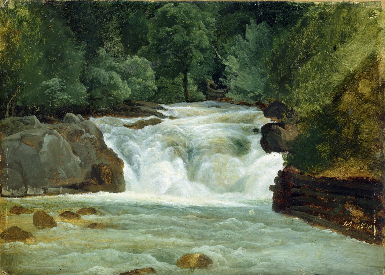 Een waterval in Opper-Beieren, 1830 door Christian Ernst Bernhard Morgenstern