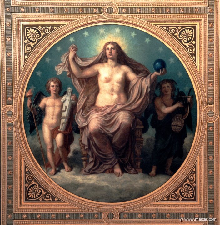 Aphrodite Urania als beschermvrouwe van de kunsten door Christian Griepenkerl