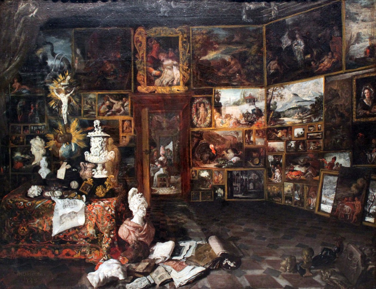 Voorstelling van een schilderijenkabinet door Christian Wilhelm Ernst Dietrich