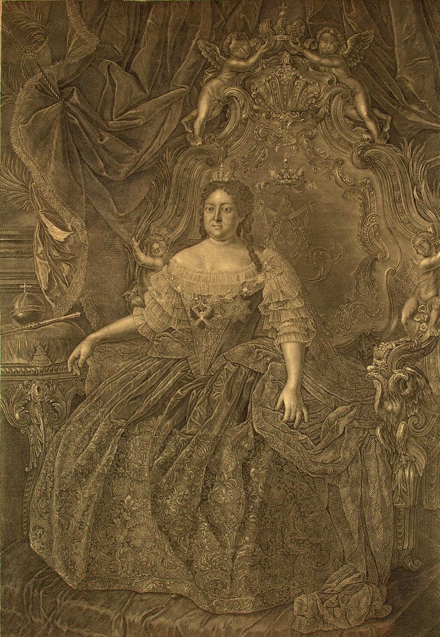 Portret van Keizerin Anna Ioannovna 1693-1740, 1740s door Christian Albrecht Wortmann