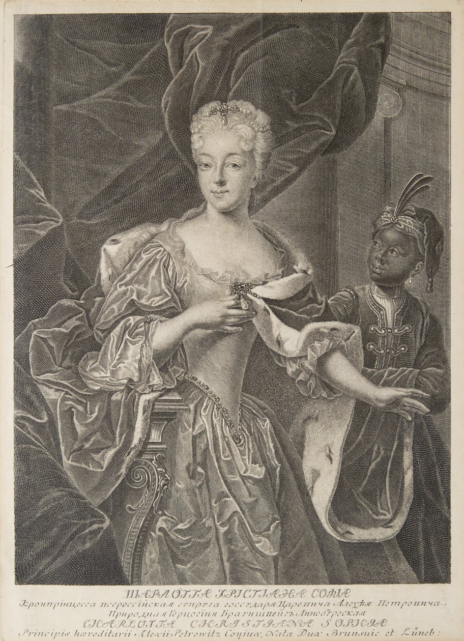 Portret van prinses Charlotte van Brunswijk-Wolfenbüttel 1694-1715, vrouw van tsarevitsj Alexei Petro door Christian Albrecht Wortmann