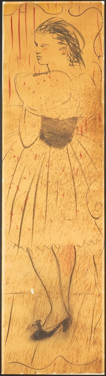 Drieluik (tekening van een liefdesscène) door Christian Bérard