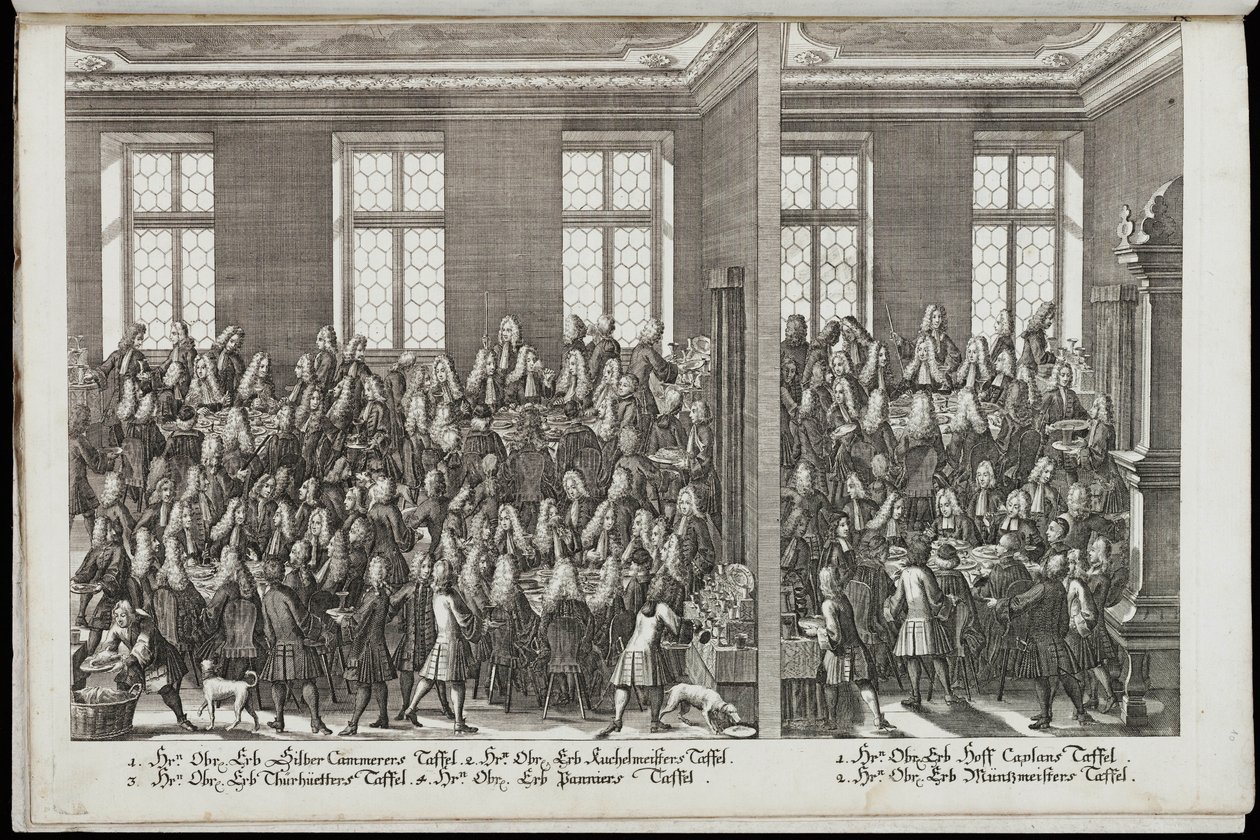 Een banket. Festival ter ere van keizer Karel VI, 1712 door Christian Engelbrecht
