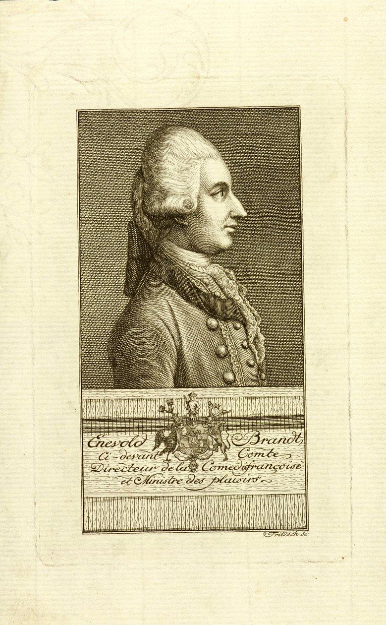 Portret van graaf Enevold Brandt 1738-1772, 1773 door Christian Friedrich Fritzsch