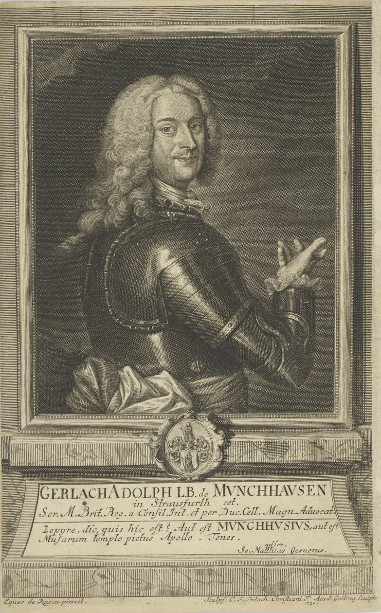 Portret van Gerlach Adolph von Münchhausen door Christian Friedrich Fritzsch