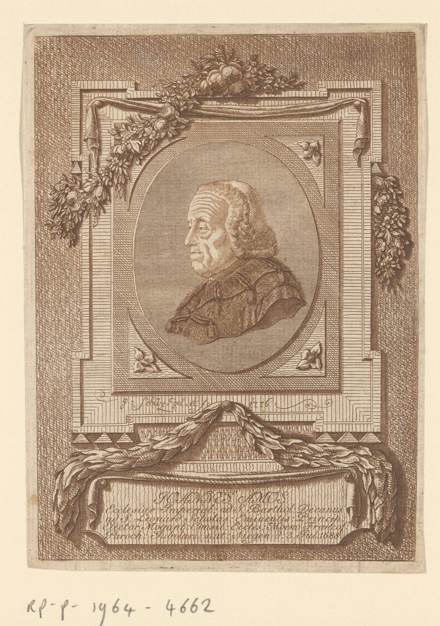 Portret van Johann Baptist Amos door Christian Georg Schütz (I)