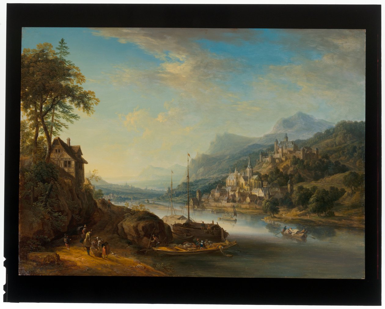 Een paar Rijnland landschappen door Christian Georg the Elder Schuetz