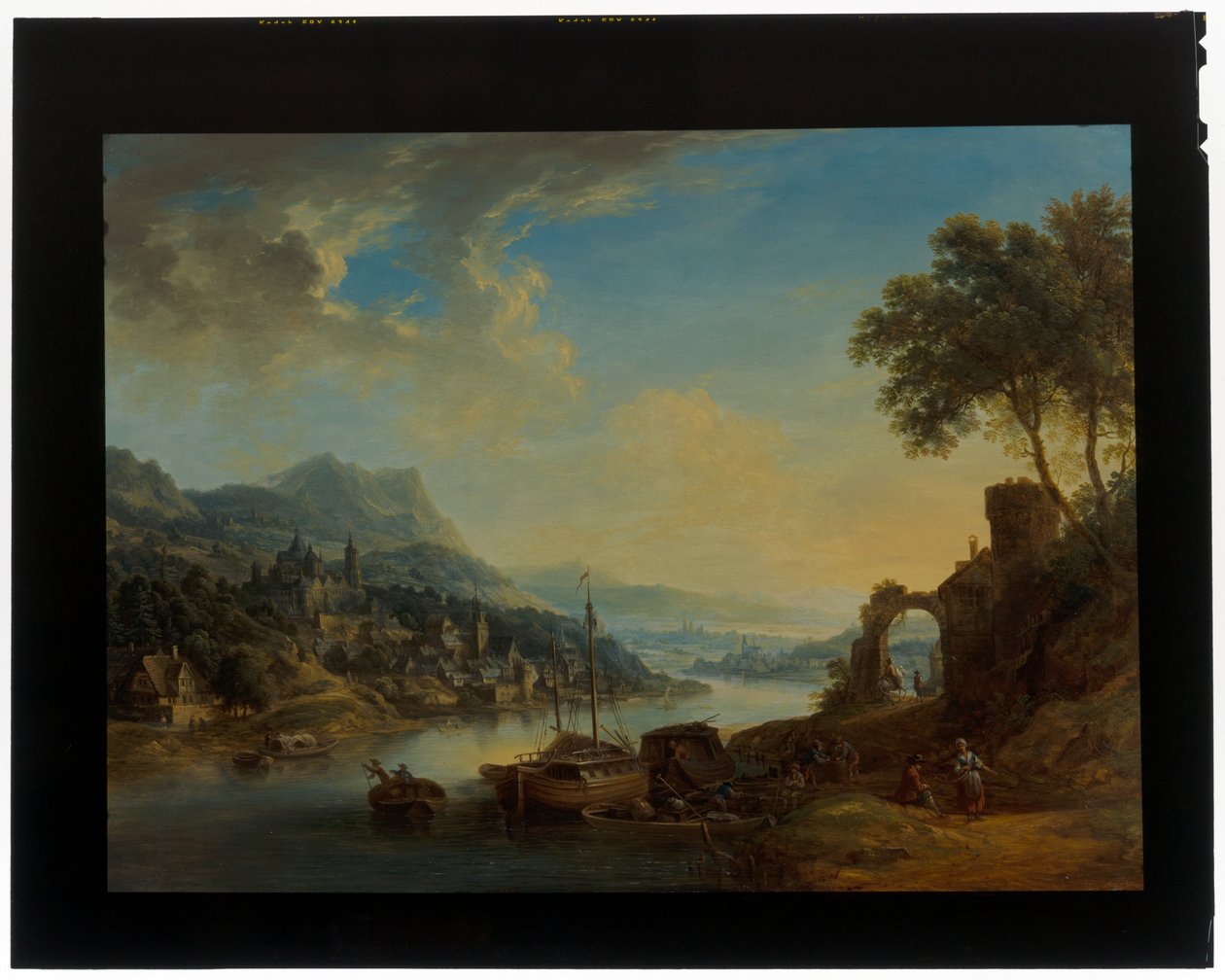 Een paar Rijnland landschappen door Christian Georg the Elder Schuetz