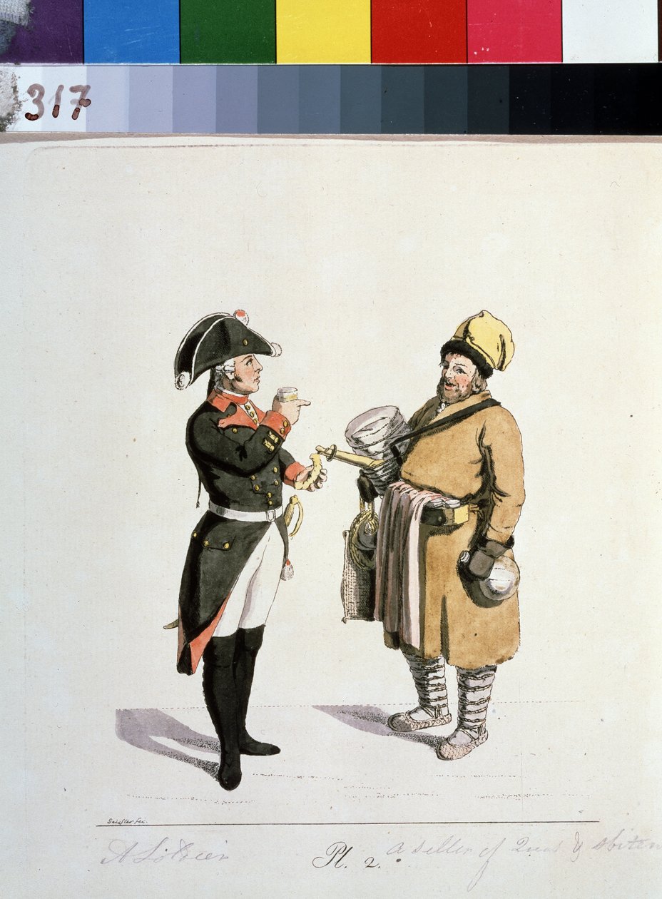 Serie over de kooplieden van Moskou: sbiten-verkoper door Christian Gottfried Geissler