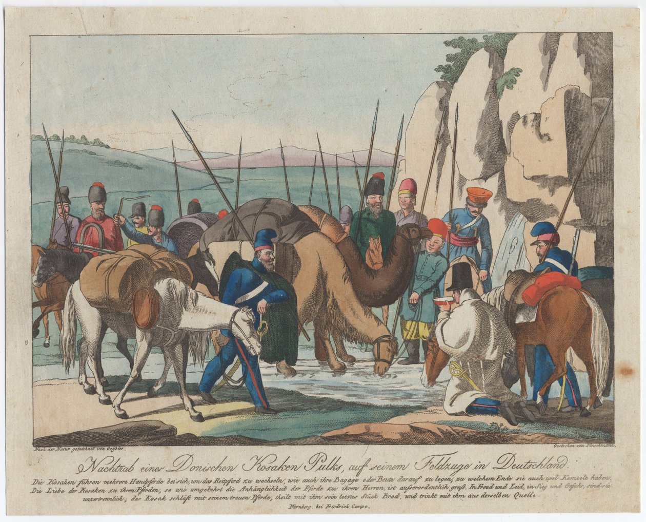 Don Kozakken rusten in Duitsland door Christian Gottfried Heinrich Geissler