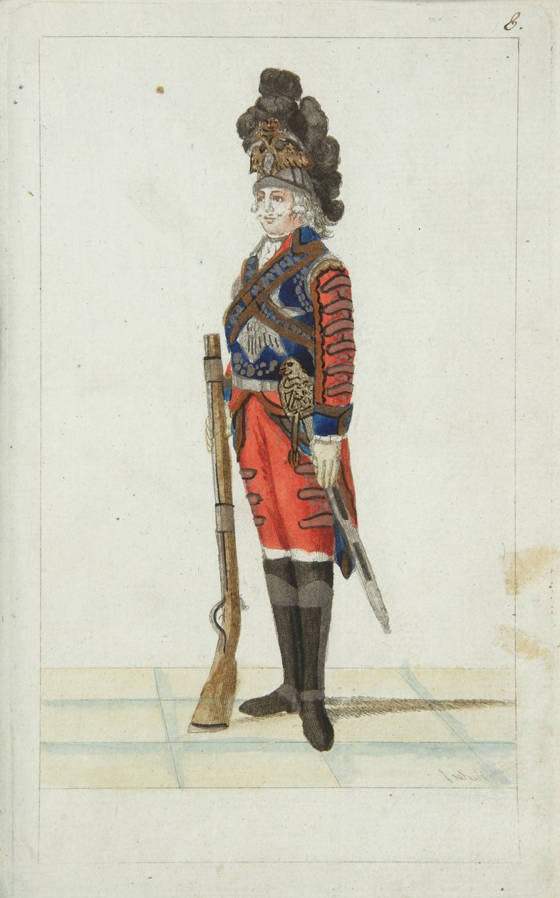 Officier van het Levensgarderegiment, 1793 door Christian Gottfried Heinrich Geissler