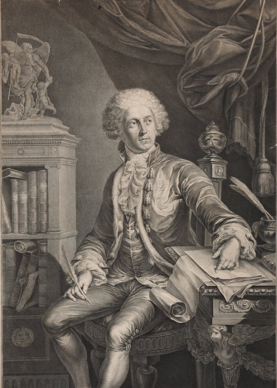 Portret van Prins Alexander Michaylovich Belosselsky-Belozersky 1752-1809, laatste kwart van de 18e eeuw door Christian Gottlieb Schultze