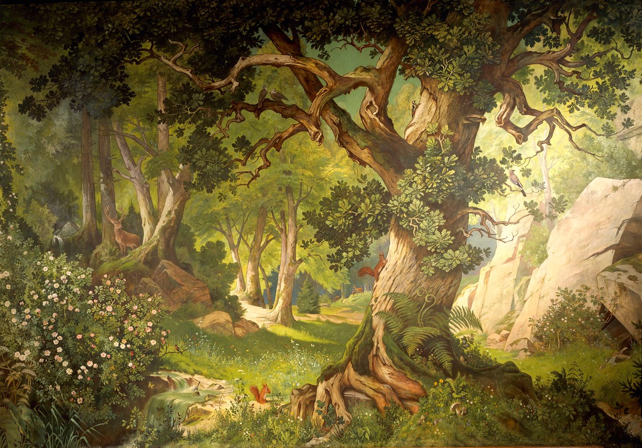 De tuin van de magiër Klingsor, uit de Parzival-cyclus, Grote Muziekkamer, ca. 1883-84 door Christian Jank
