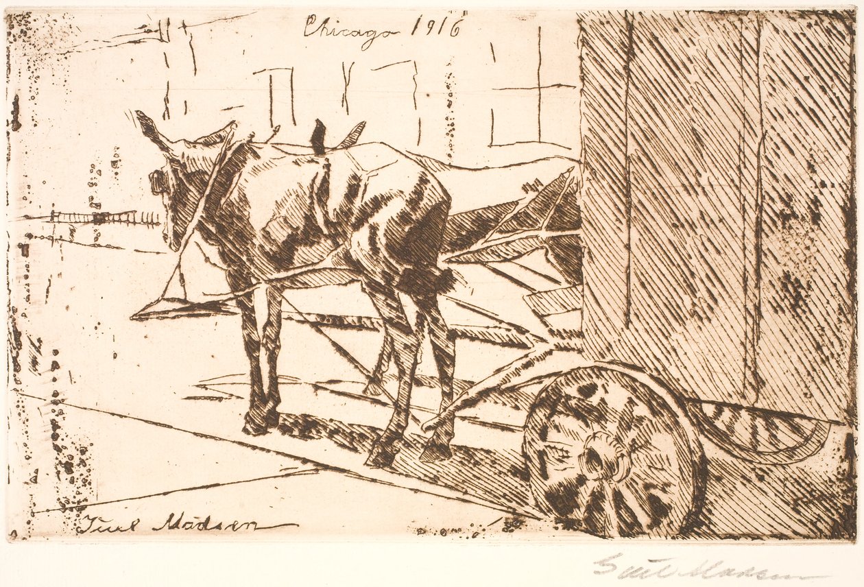 Voertuig met muildier door Christian Juel Madsen