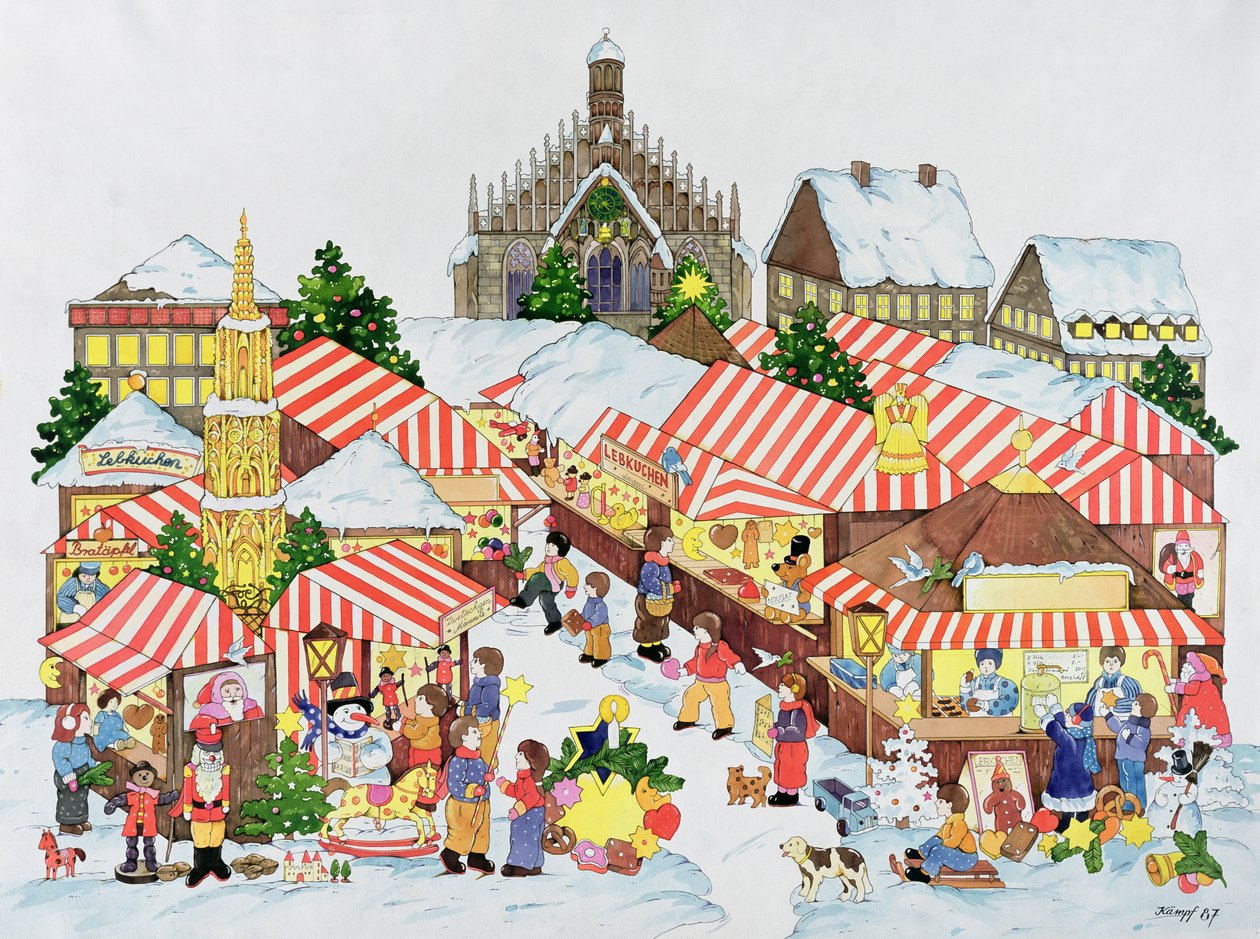 Christkindlmarkt, Neurenberg, 1987 door Christian Kaempf