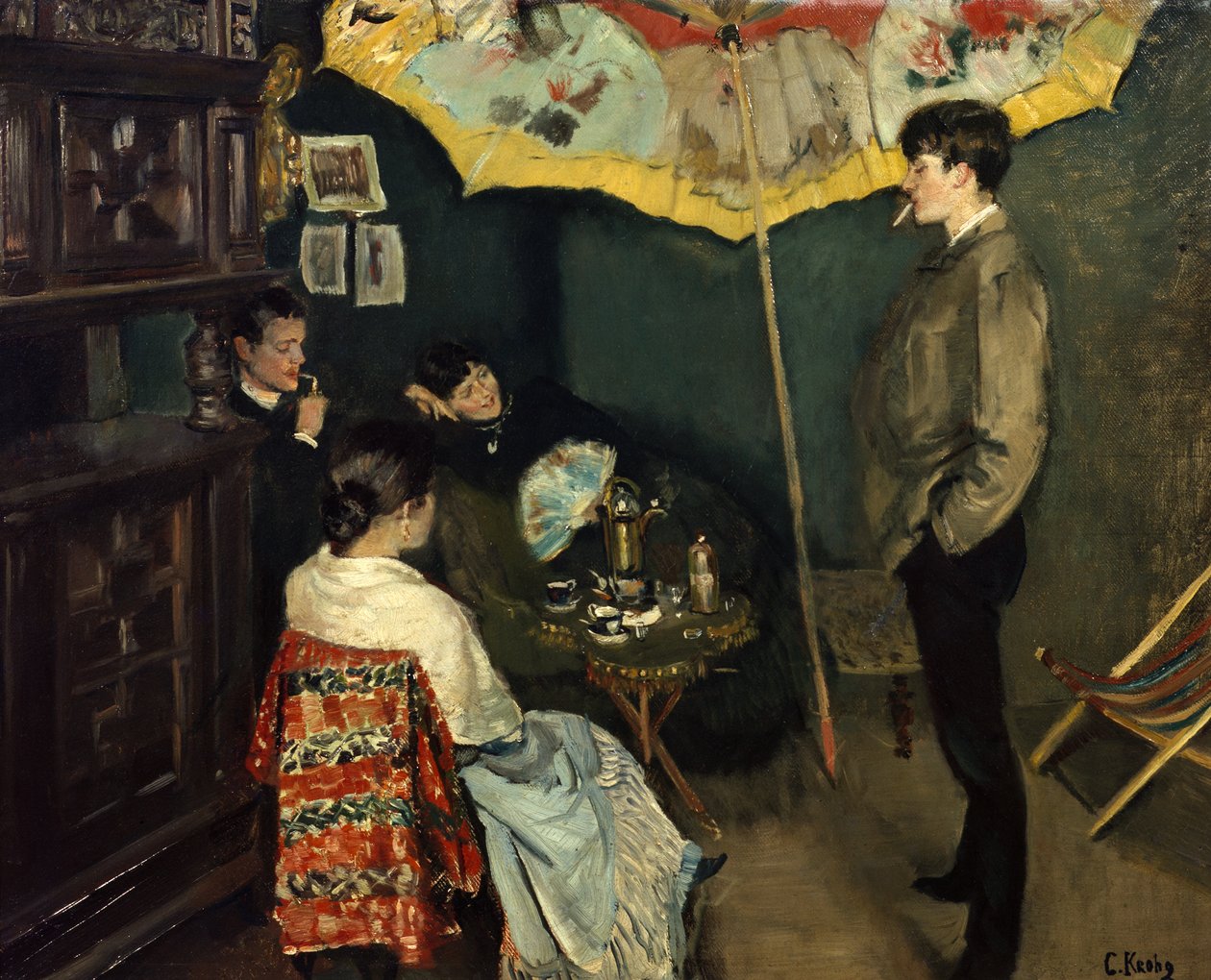 Een hoek in mijn studio door Christian Krohg