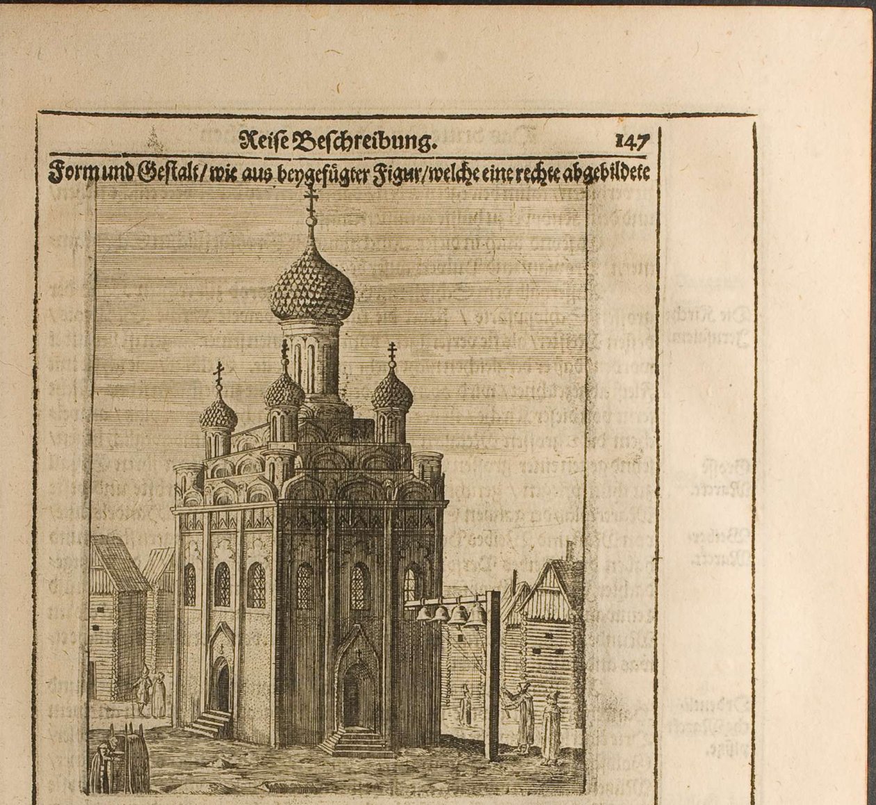 Kathedraal in het Kremlin van Moskou Illustratie uit Reizen naar de Grote Hertog van Muscovy door Christian Lorenzen Rothgiesser
