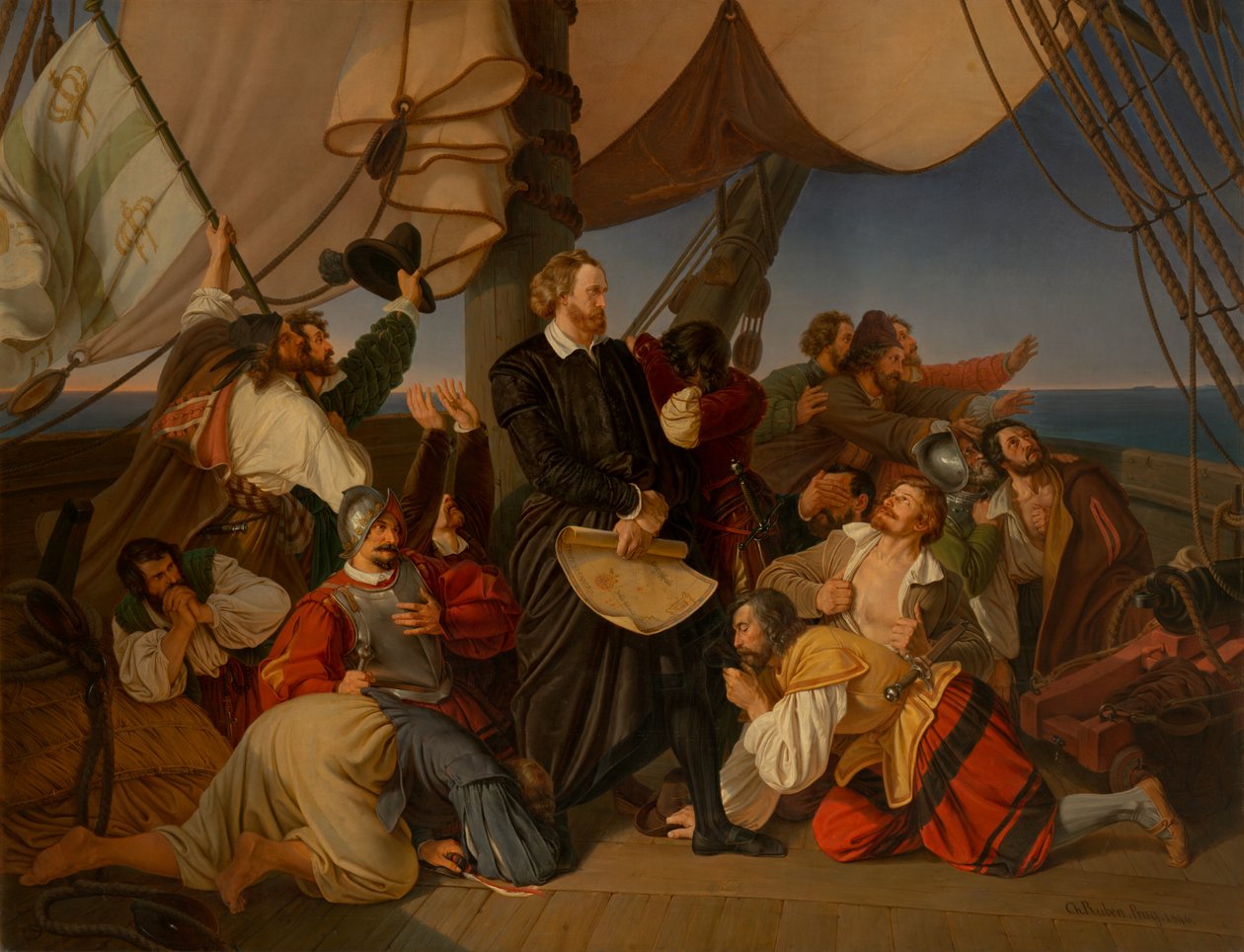 Columbus ontdekt de kusten van Amerika door Christian Ruben