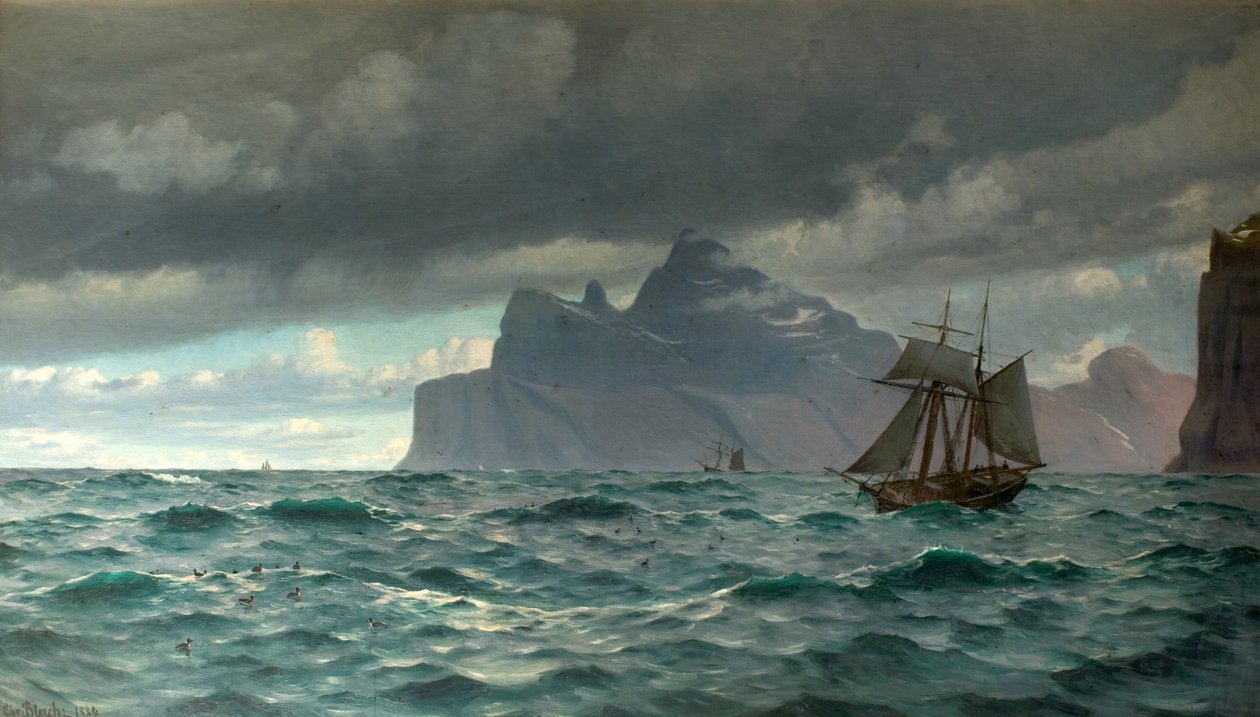 Kaap Noord, IJsland, 1884 door Christian Vigilius Blache