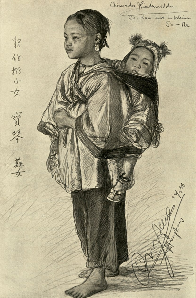 Bo-Kam en So-Ne - Chinese meisjes, Hong Kong door Christian Wilhelm Allers