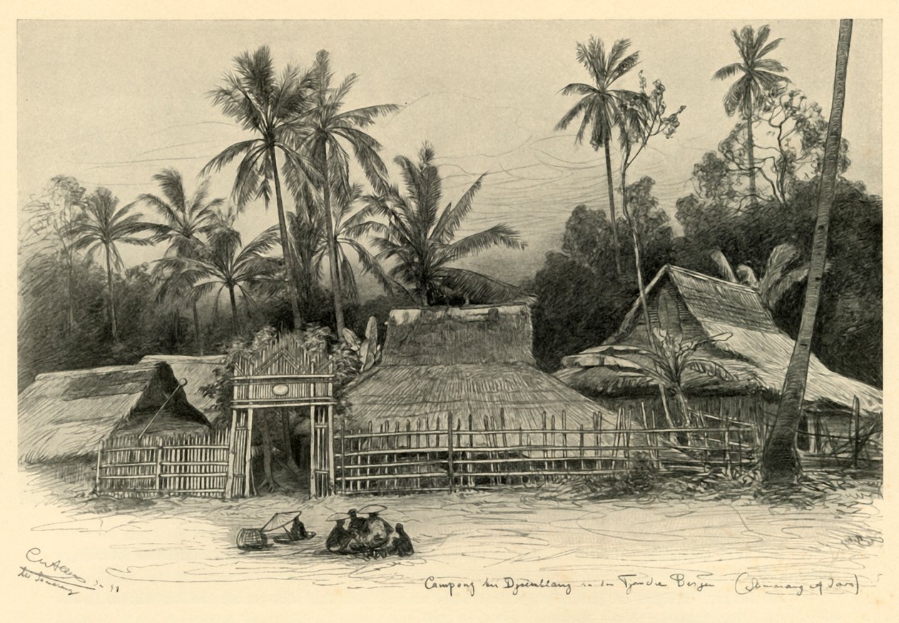 Kampong bij Jomblang, Semarang, Java, 1898 | Kunstafdruk