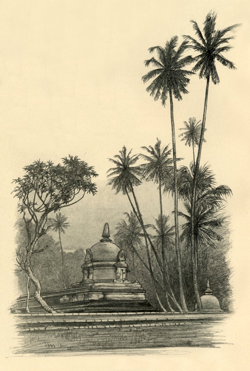 Natha Devale heiligdom, Kandy, Ceylon, 1898 door Christian Wilhelm Allers
