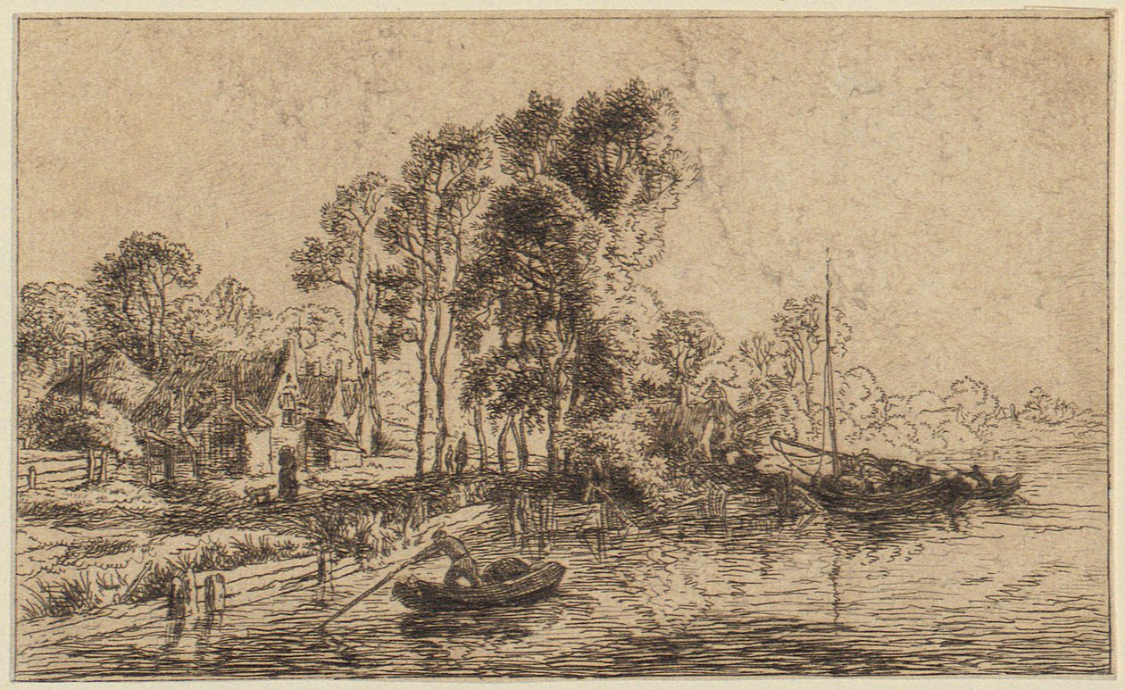 Huizen gebouwd tegen ruïnes door Christian Wilhelm Ernst Dietrich
