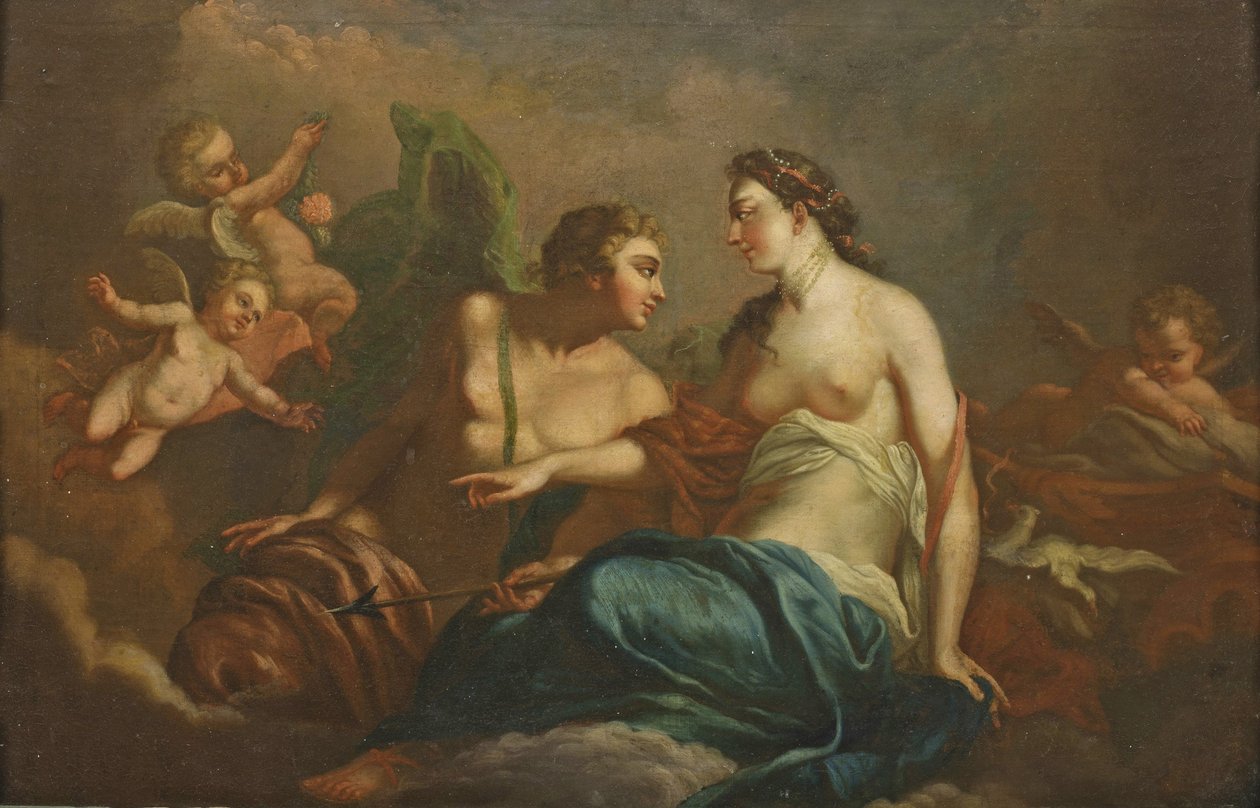 Christian Wilhelm Ernst Dietrich gen. Dietricy - Adonis en Aphrodite door Christian Wilhelm Ernst Dietrich