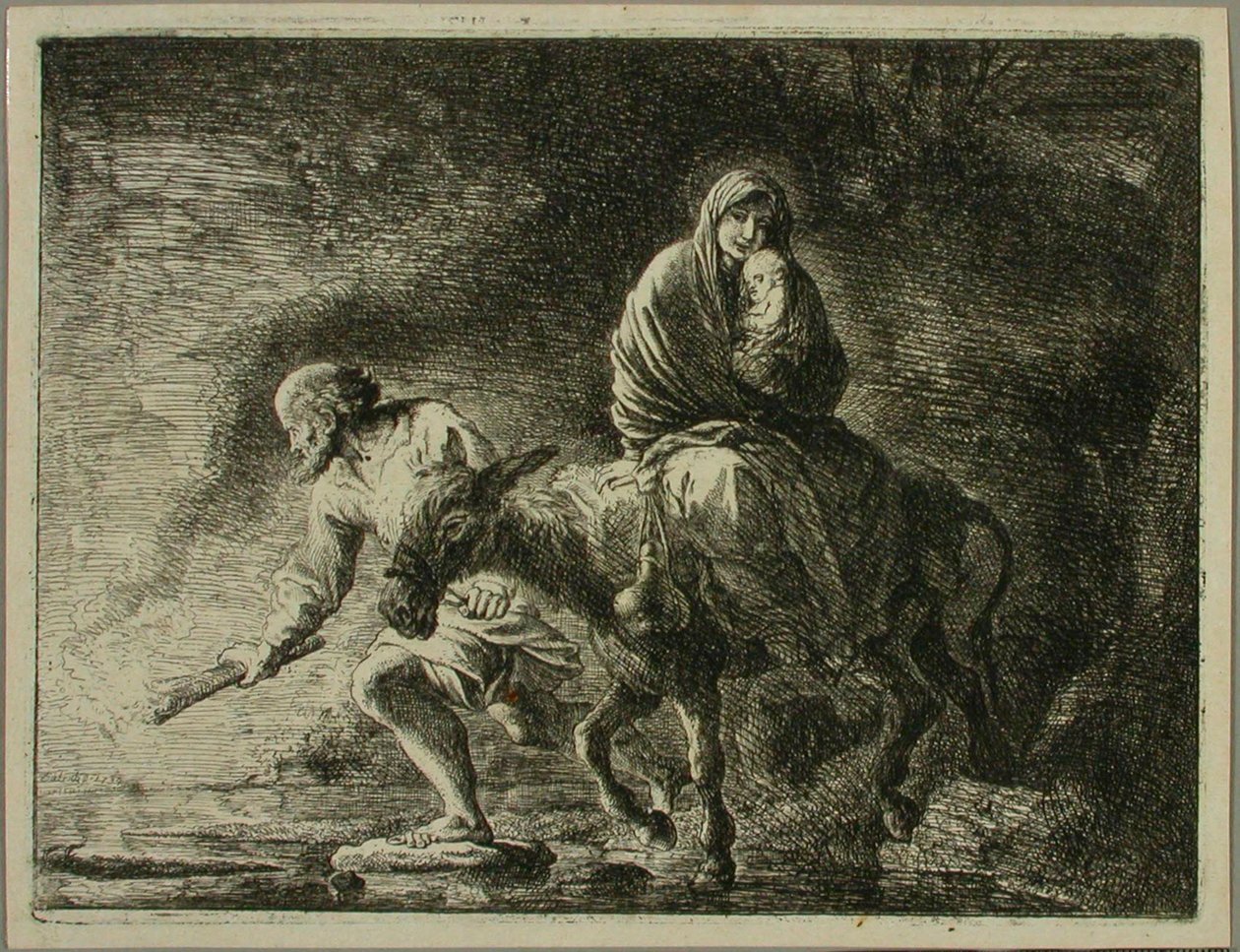 Vlucht naar Egypte door Christian Wilhelm Ernst Dietrich
