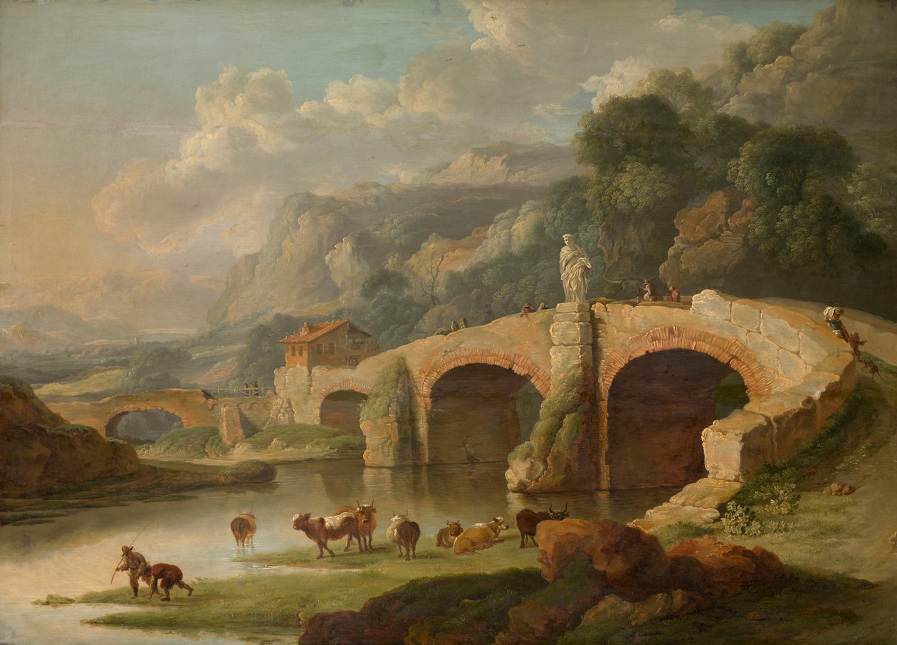 Italiaans landschap door Christian Wilhelm Ernst Dietrich