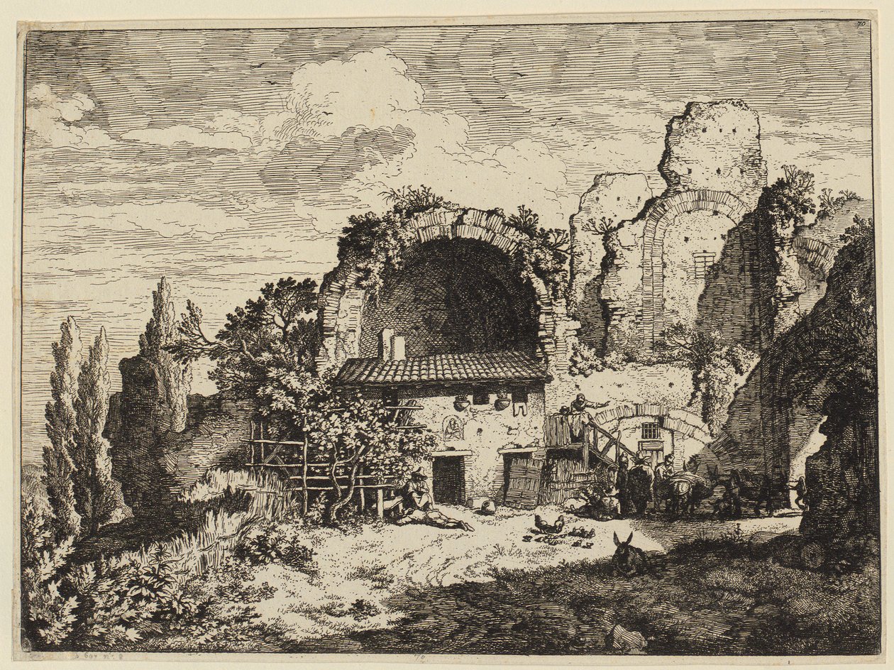 Herberg van muildierdrijvers door Christian Wilhelm Ernst Dietrich