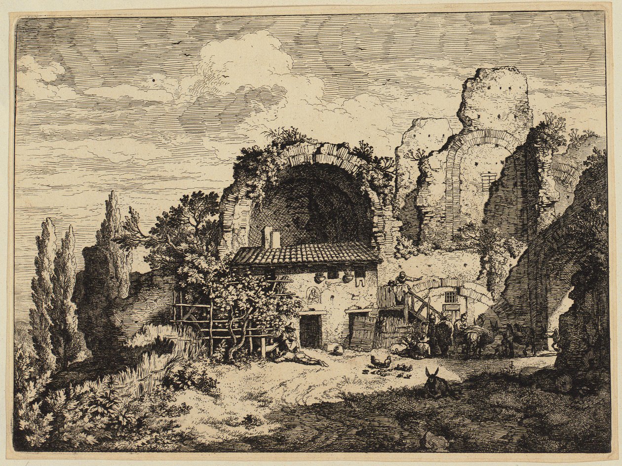 Herberg van muildierdrijvers door Christian Wilhelm Ernst Dietrich