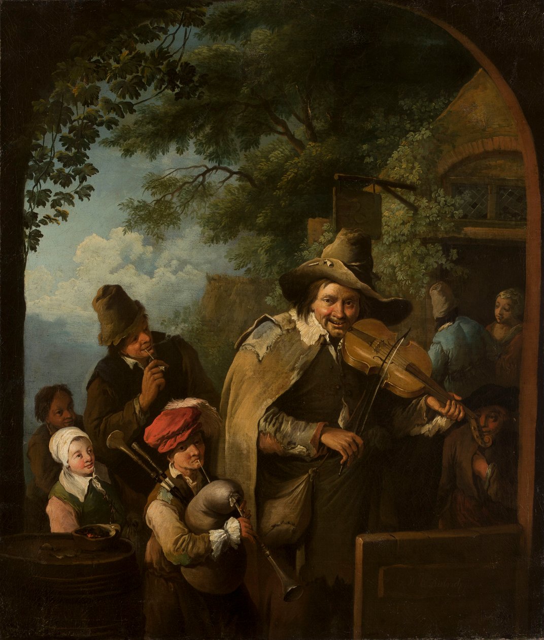 Muzikanten door Christian Wilhelm Ernst Dietrich