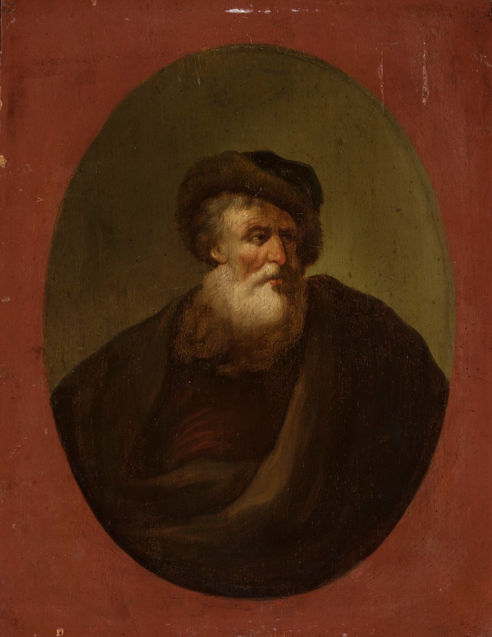 Oude man die naar rechts kijkt door Christian Wilhelm Ernst Dietrich