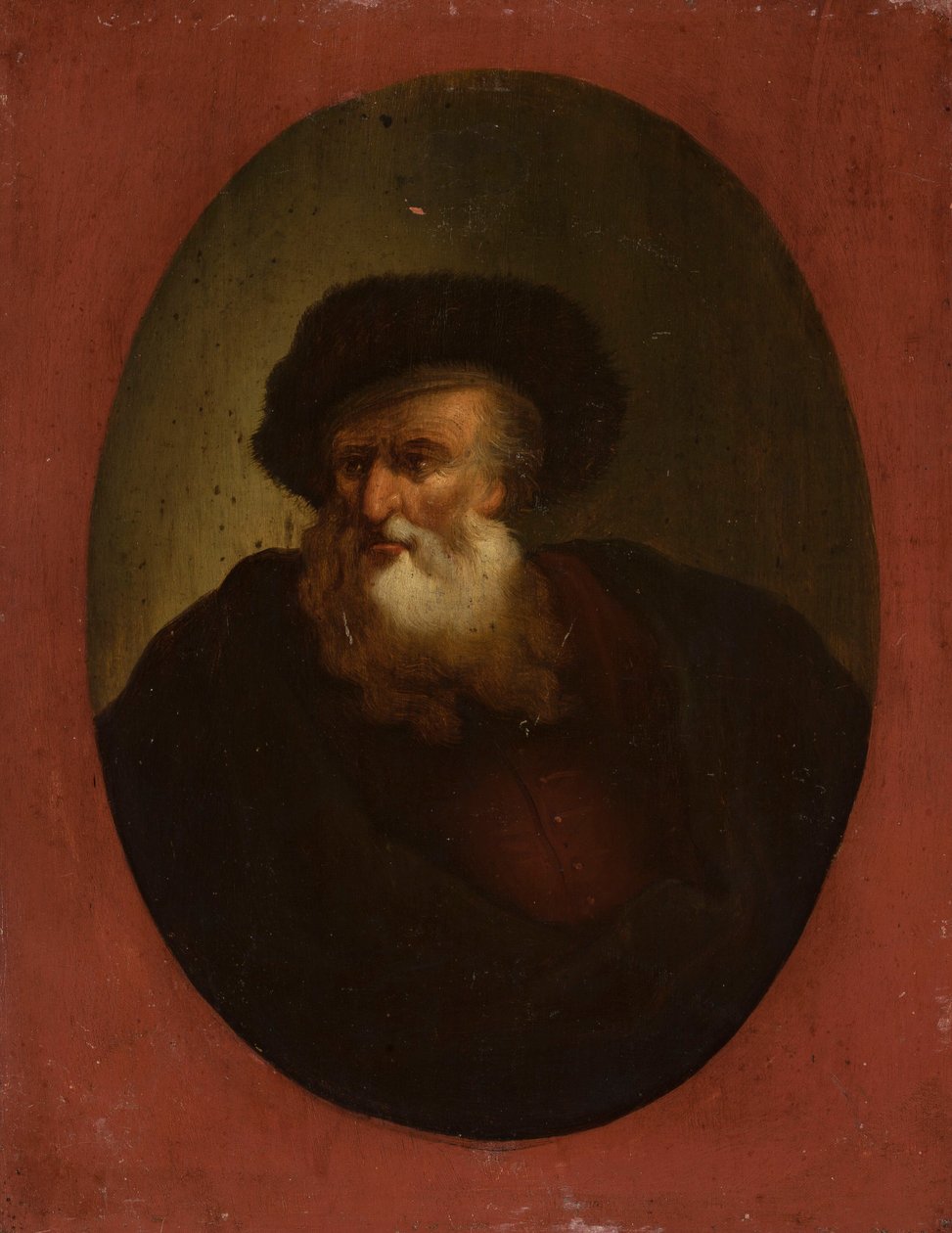 Oude man naar links gewend door Christian Wilhelm Ernst Dietrich
