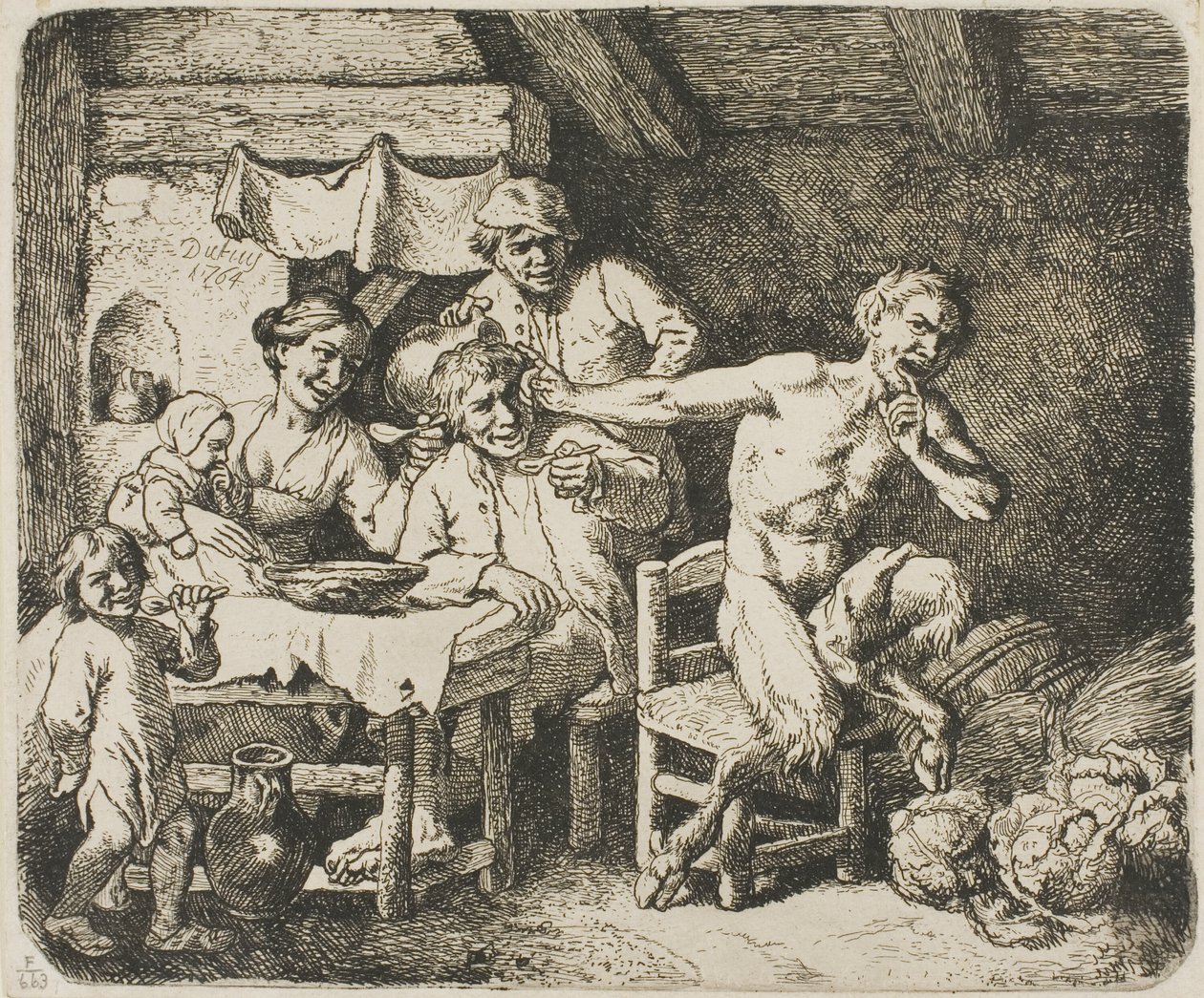 De sater in het boerenhuis door Christian Wilhelm Ernst Dietrich