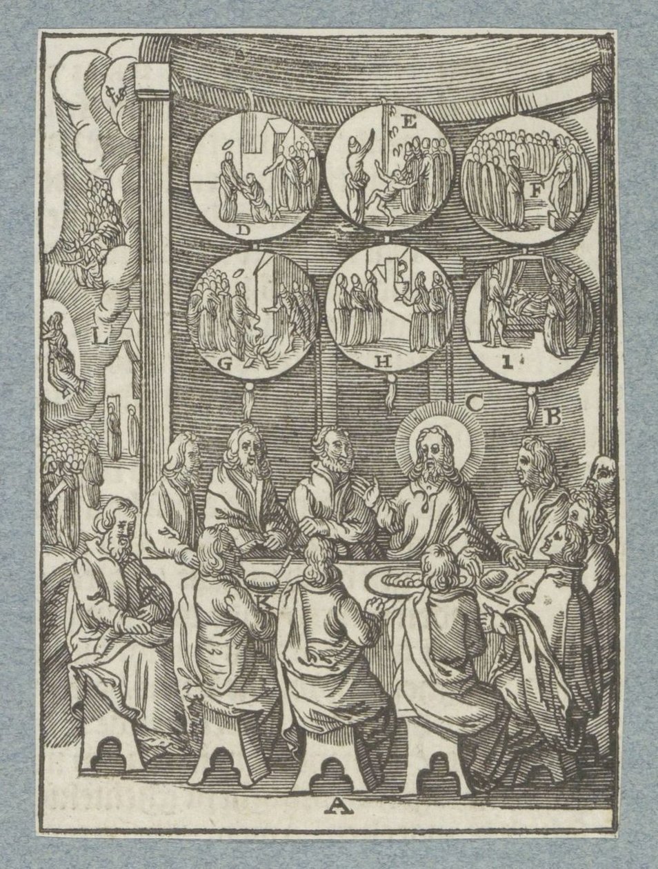 Christus verschijnt voor de laatste keer aan de apostelen door Christoffel van Sichem (II)