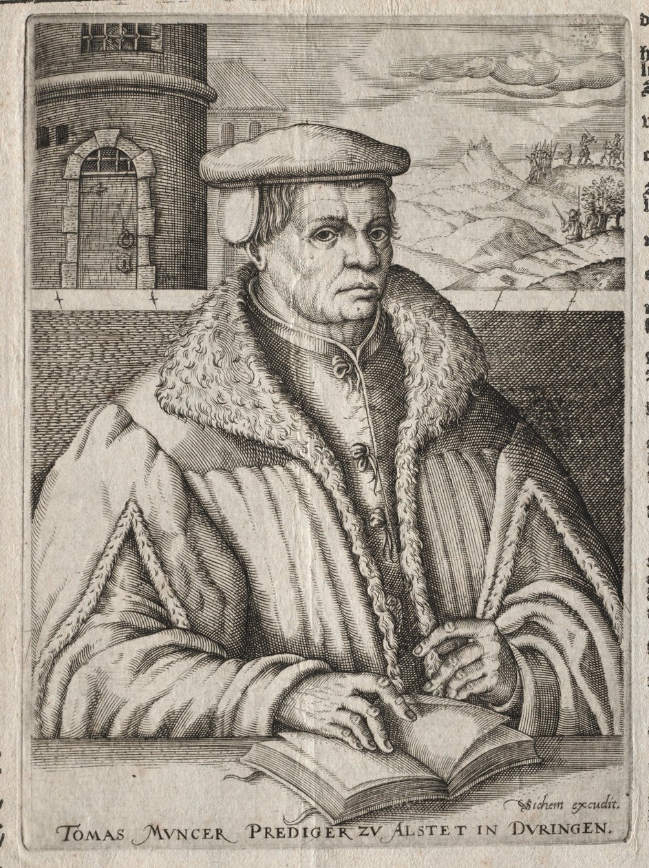 Portret van Thomas Müntzer, 1609 door Christoffel van Sichem