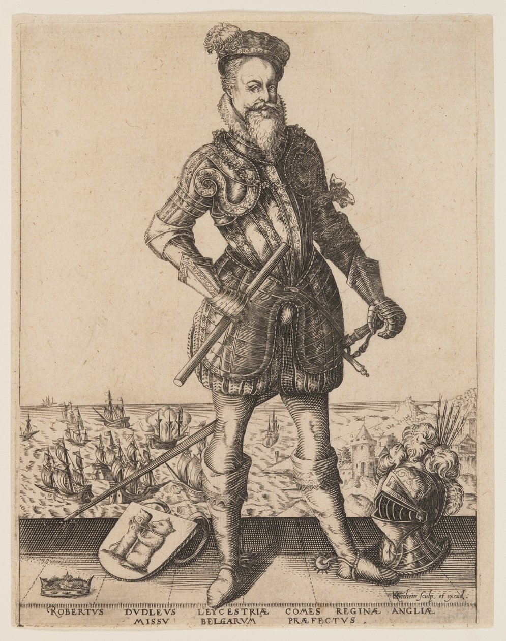Robert Dudley, graaf van Leicester door Christoffel van Sichem I