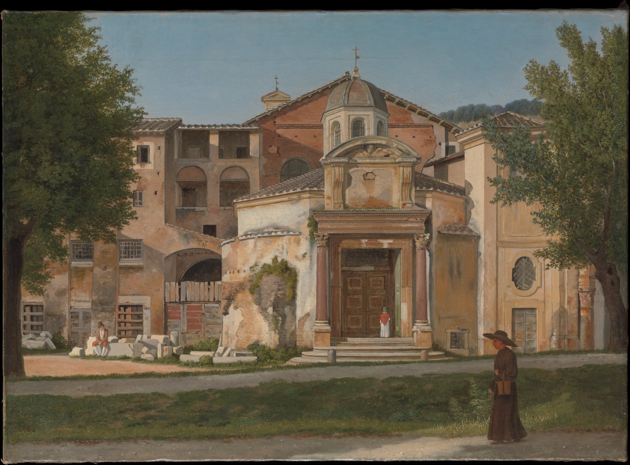 Een deel van de Via Sacra, Rome (De kerk van de heiligen Cosmas en Damian) door Christoffer Wilhelm Eckersberg