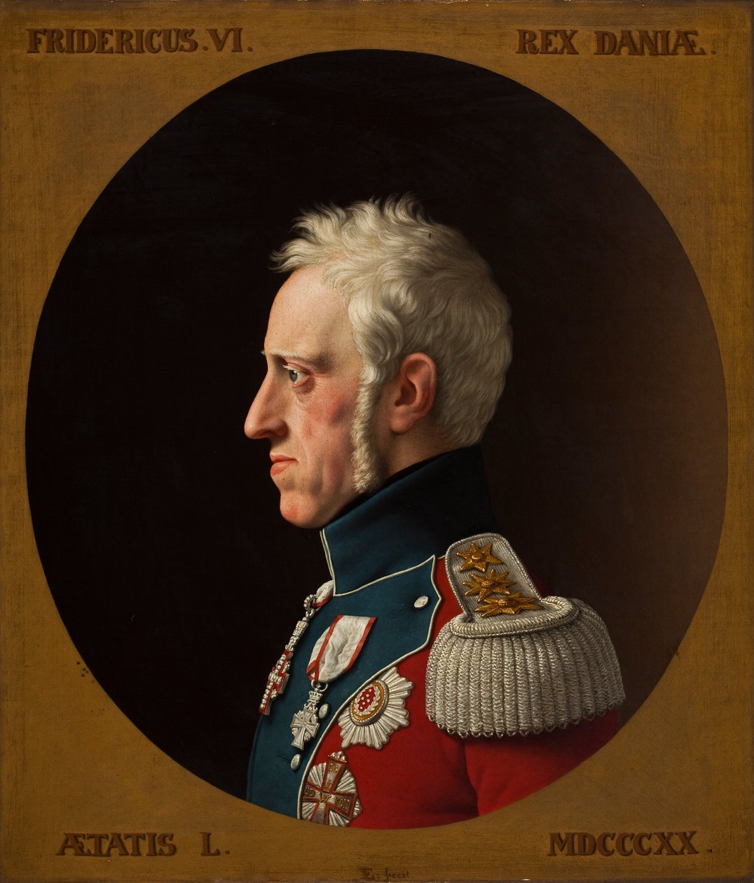 Portret van Frederik VI van Denemarken 1768-1839, 1839 door Christoffer Wilhelm Eckersberg