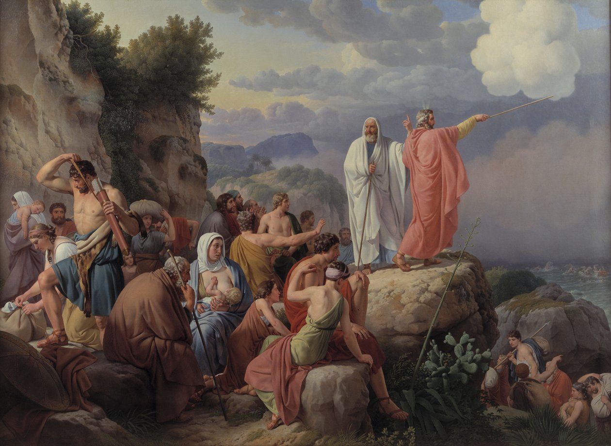 De Israëlieten rusten na de oversteek van de Rode Zee, 1816 door Christoffer Wilhelm Eckersberg