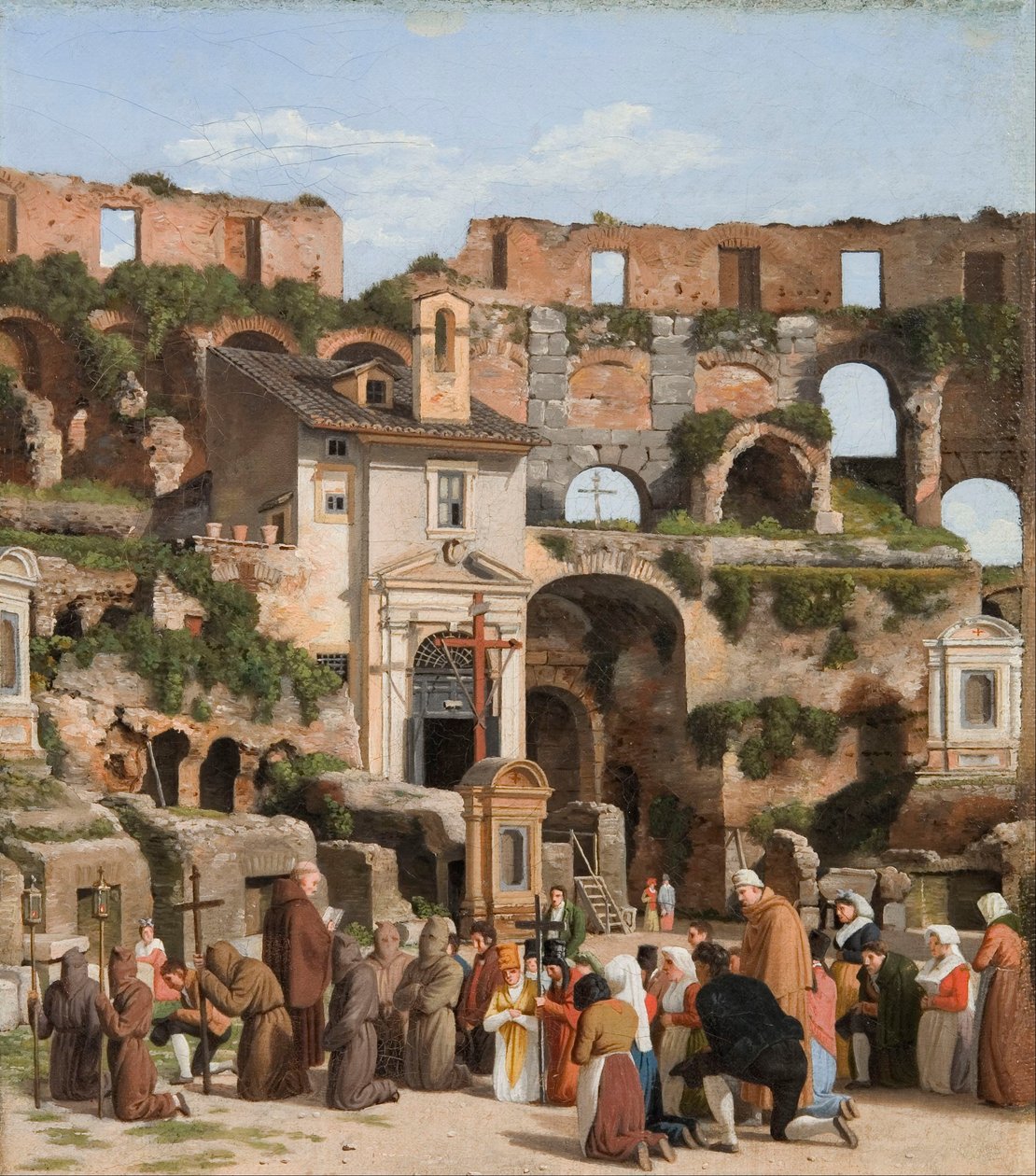 Zicht op de binnenkant van het Colosseum door Christoffer Wilhelm Eckersberg