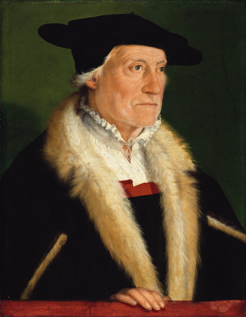 Portret van de Kosmograaf Sebastian Münster (1489-1552) door Christoph Amberger