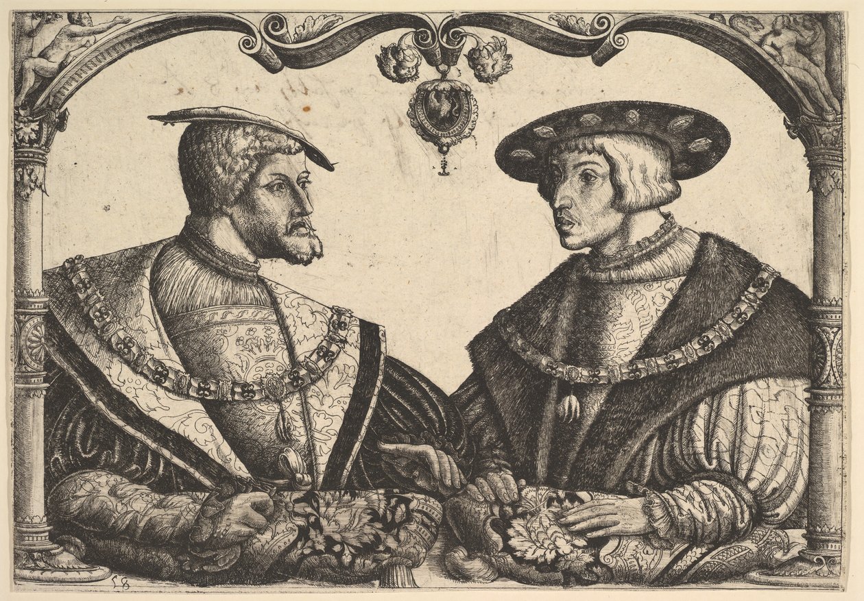 Keizers Karel V en Ferdinand I, ca. 1531 door Christoph Bockstorffer
