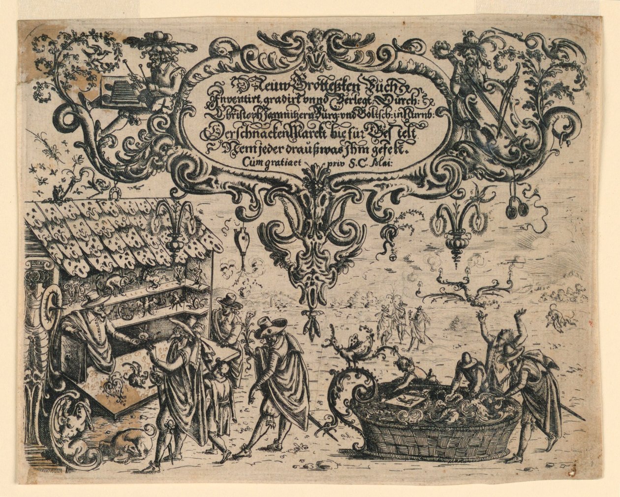 Titelpagina uit Neüw Grotteßken Buch door Christoph Jamnitzer
