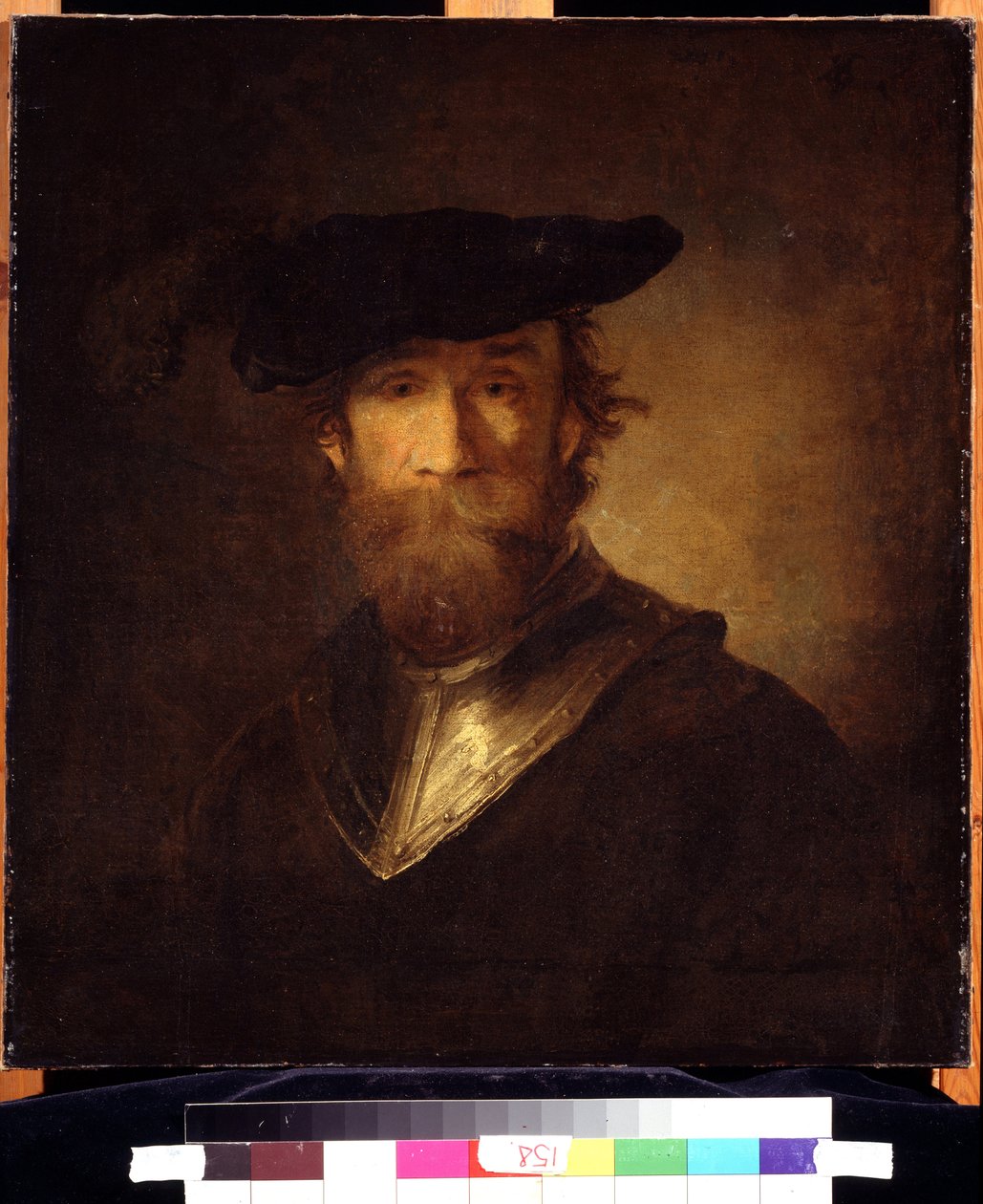 Oude soldaat met een zwarte baret door Christoph Paudiss